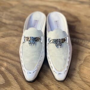 DONALD J. PLINER | White Slip On Loafers with Butterflies 8.5